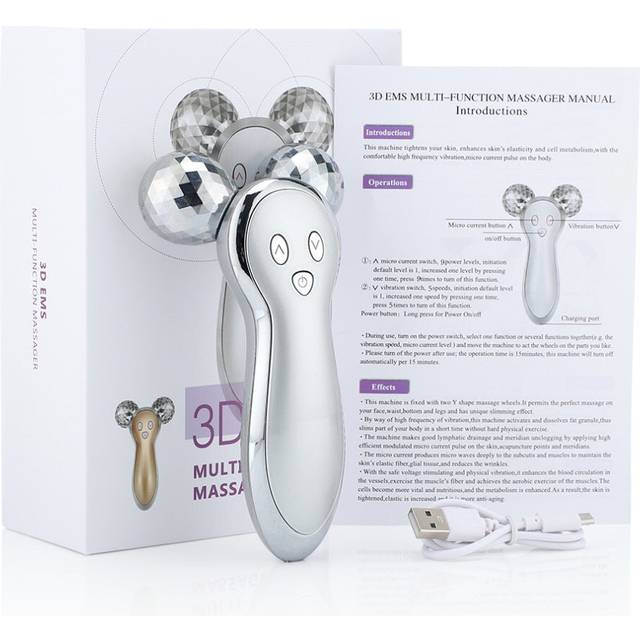 3D Roller V Face Lifting Massager Micro Current Skin Firming Wrinkle Removal Device Facial Body Slimming Shaping Massage Machine