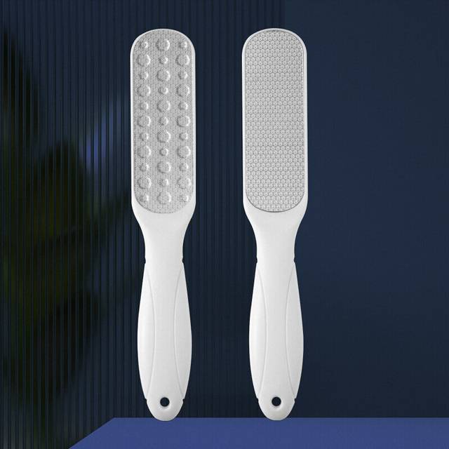 (white) New Double-sided Foot Calluses File Scrub Brush Stainless Steel Cuticle Remover Foot File Heel Exfoliating Care Pedicure Tools