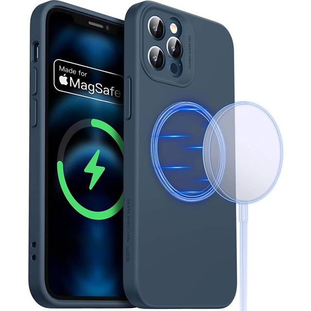 ESR Soft Case with MagSafe Compatible with iPhone 12 Pro(2020), Made for MagSafe Certified, Liquid Silicone Hybrid Case with Camera Guard Pro, Cloud