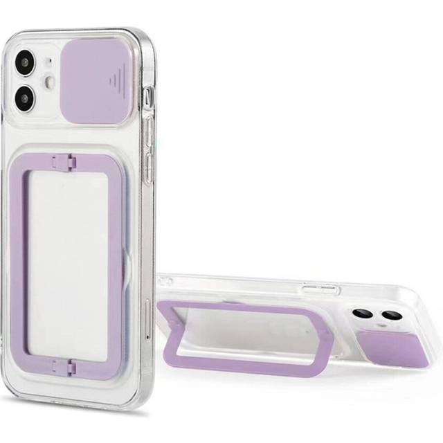 Soft TPU Phone Case Compatible With iPhone 13 Pro in Lilac With Camera Lens Protection Cover and Stand