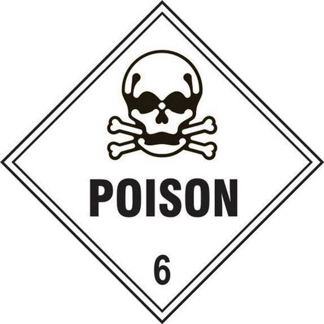 Slingsby COSHH Poison 6 Labels - 250 X 250mm Pack of 10