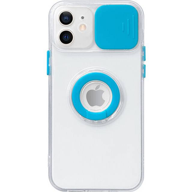 Soft TPU Phone Case Compatible With iPhone 13 Pro Max in Blue With Camera Lens Protection Cover and Hand Ring