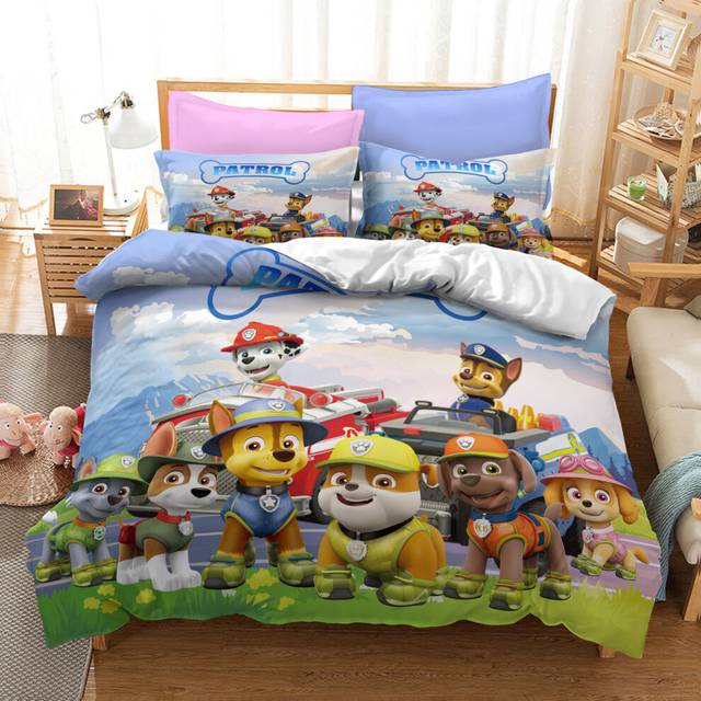 (Style 11, Double (200X200CM)/3PCS) Paw Patrol Dog Bedding Single Double Duvet Cover