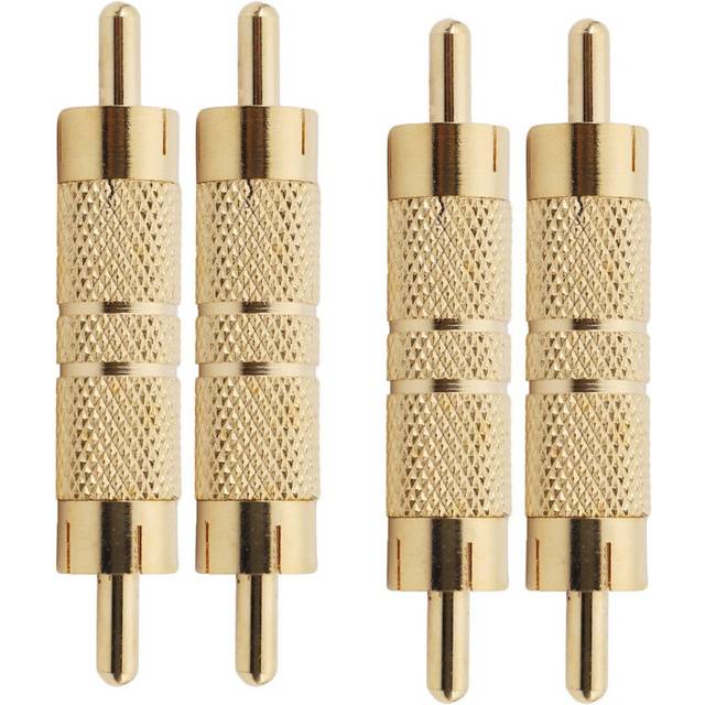 Professional RCA Male to Male RCA Coupler Adapter Converter Connector Gold Plated (4 Pack)