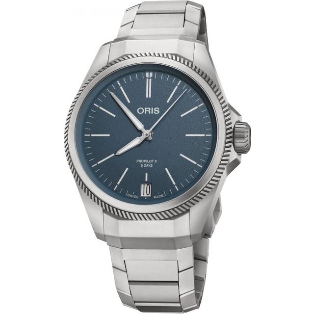 Oris Pro Pilot X Mens Blue Dial Titanium Watch 01 400 7778 7155-07 7 20 01TLC