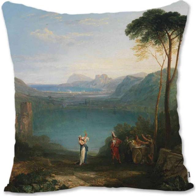 Decorative Throw Pillow Case Cover  Romantic Landscape Art - Turner - The Red Rigi JN-Lake Avernus- Aeneas and the Cumaean Sybil Jn