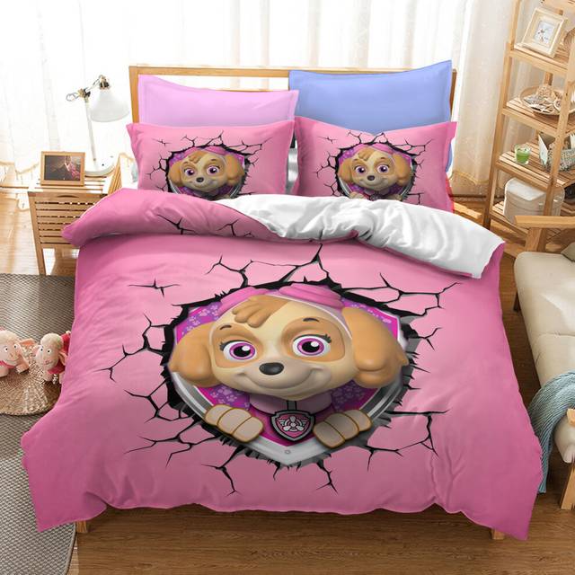 (Style 17, Single (135X200CM)/2PCS) Paw Patrol Dog Bedding Single Double Duvet Cover