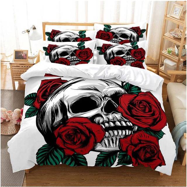 (Style 05, Single) Rose flowers Bedding Single Double Duvet Cover Set