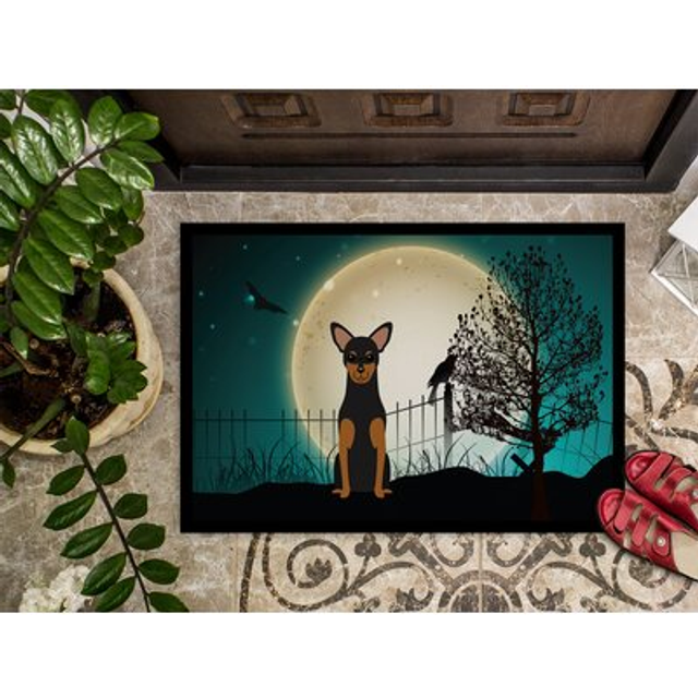 """""Caroline's Treasures Halloween Scary Manchester Terrier Indoor or Outdoor Mat 18x27 BB2218MAT 18 x 27"""""""" Multicolor"""""