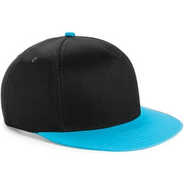 (One Size, Black/ Surf Blue) Beechfield Youth Unisex Retro Snapback Cap
