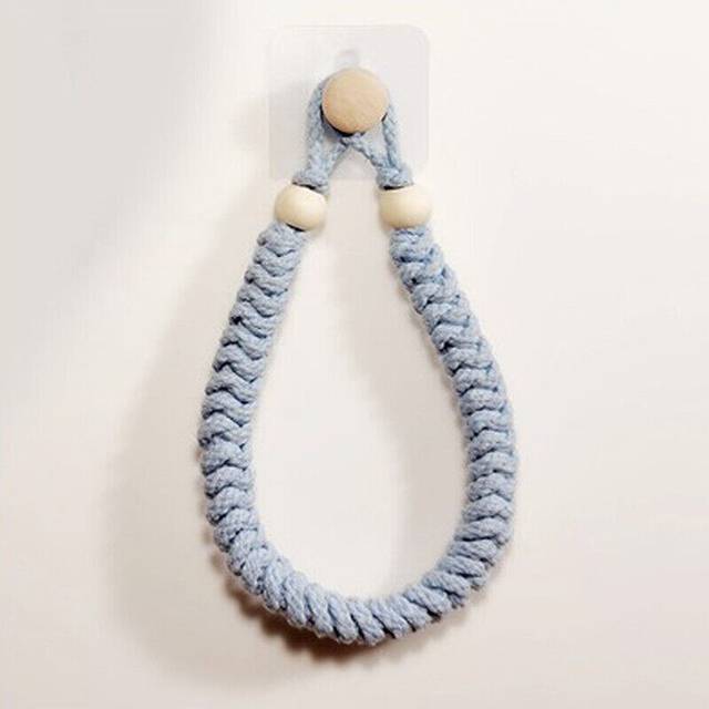 (D) Weave Hemp Rope Hanging Hotel Towel Toilet Wall Mounted Paper Roll Holder