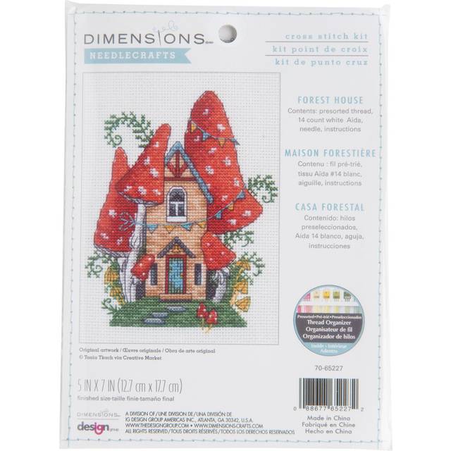 "Dimensions Counted Cross Stitch Kit 5""X7""-Forest House 18 Count 70-65227"
