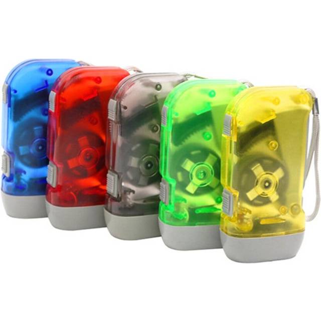 5Pcs 3 Led Hand Pressing Dynamo Crank Flashlight Torch Outdoor Emergency Light Camping Equipment Survival Tools Random Color Flashlights