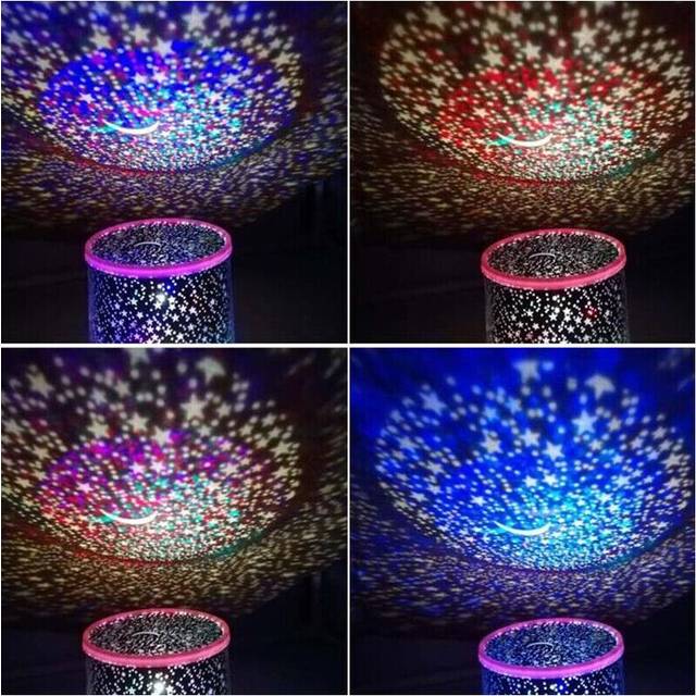 1Pc LED Night Light Projector Starry Sky Star Moon Kids Baby Sleep Colorfu