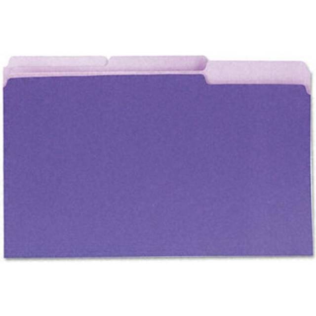 Recycled Interior File Folders- 1/3 Cut- Top Tab- Legal- Violet- 100/Box