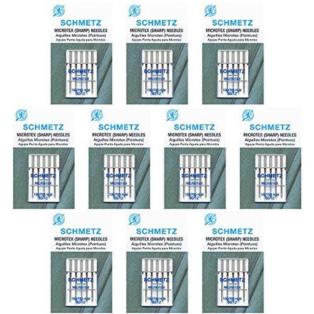 50 Schmetz Microtex Sewing Machine Needles - size 80/12 - Box of 10 cards