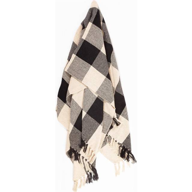 Gingham Blanket Throw Black Decor Large Sofa Throws Bed Blankets Picnic Travel