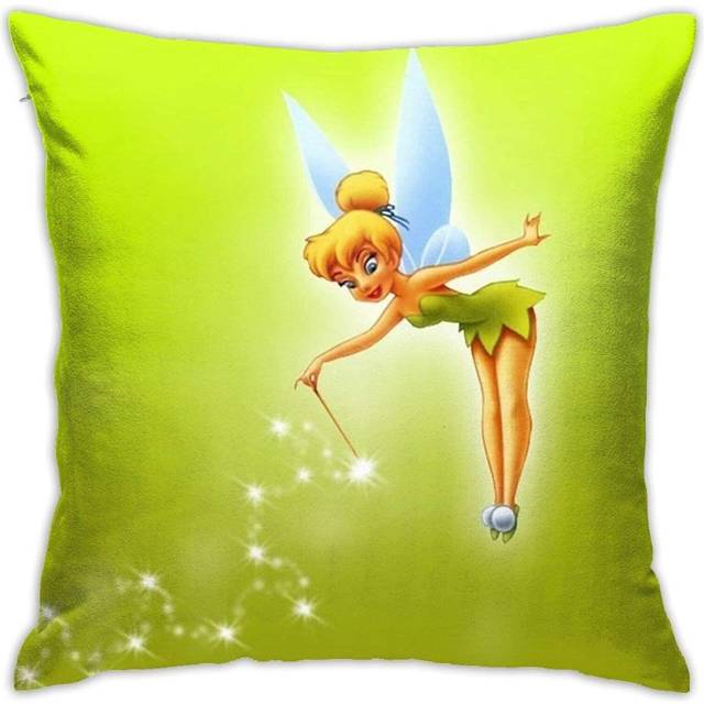 Funny TinkerBell Soft Square Spring Throw Pillow Covers 18x18 Inches, Home Decor for Sofa Bedroom Living Room Car
