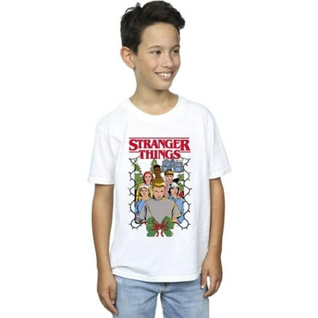 Stranger Things Christmas Poster T-Shirt - White - 7-8 Years