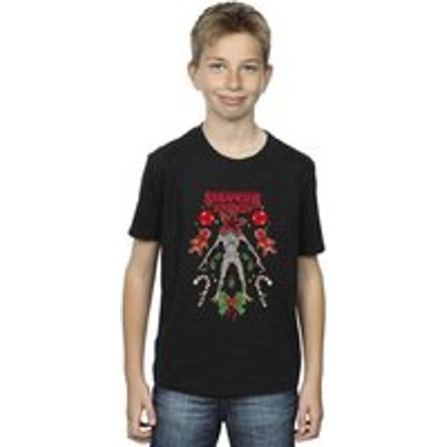 Stranger Things Christmas Demogorgon T-Shirt - Black - 9 Years
