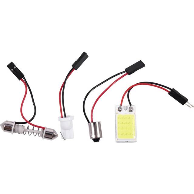 Auto Super Bright White 18 COB LED Light Bulb Panel + T10 Festoon Adapters
