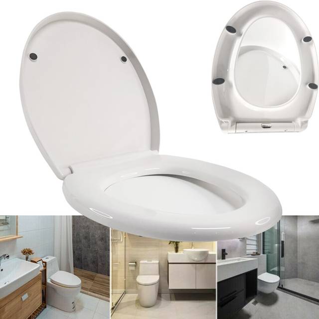 O Shape Toilet Seat Easy Clean Install Anti Bacterial Luxury Style Loo Seat Cover PP Material Durable
