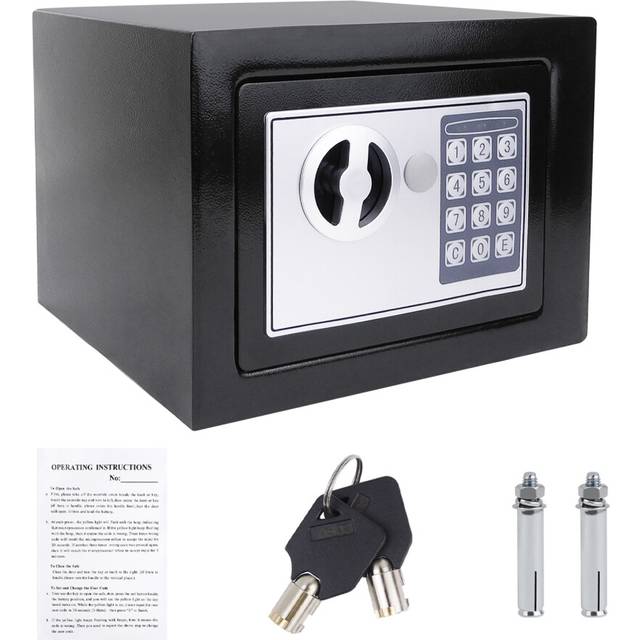 4.6L Electronic Digital Safe Security Home Office Safebox to Store Valuable Small Items Black Safebox with Key