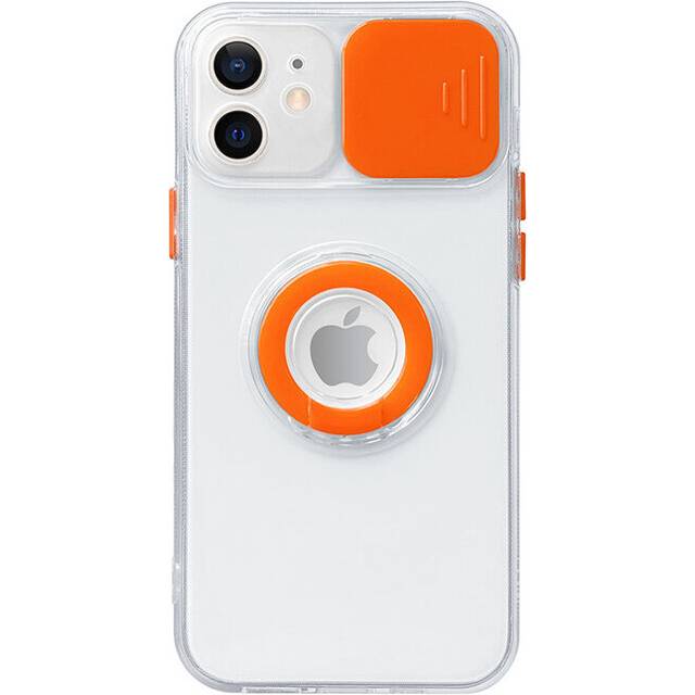 Case for iphone 13 in orange with camera lens protection