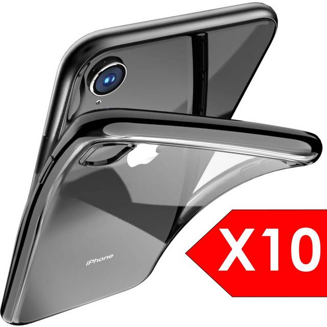 Bulk Pack of 10 X Clear Silicone Case With Black Edge For iPhone Xr