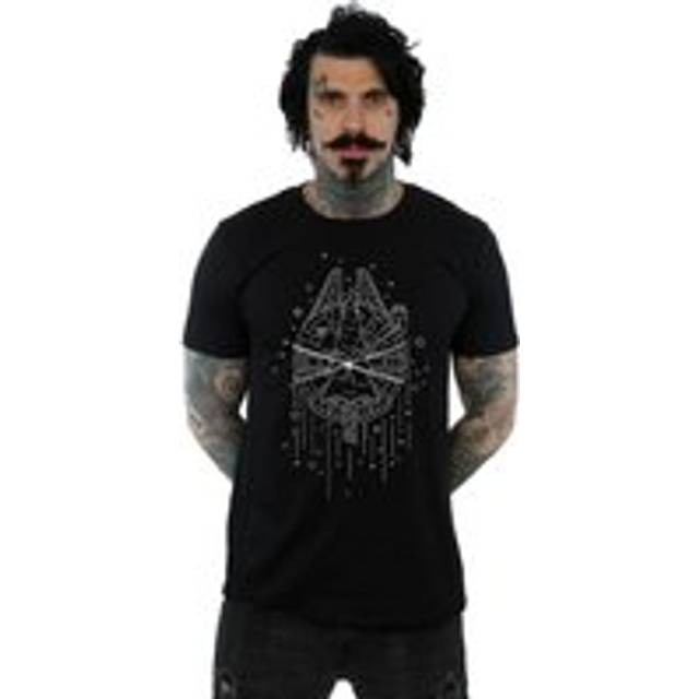 (3XL, Black) Star Wars Mens Millennium Falcon Christmas Tree Delivery T-Shirt