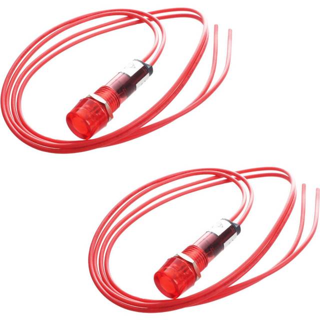 2X Indicator Pilot Signal Lamp Red Light AC 250V W2 Wires