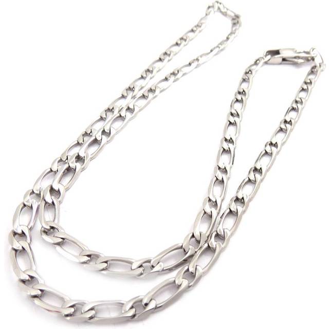 Les Trésors De Lily [J9355] - Steel Chain 'Figaro Mesh' 50 cm 4 mm silver