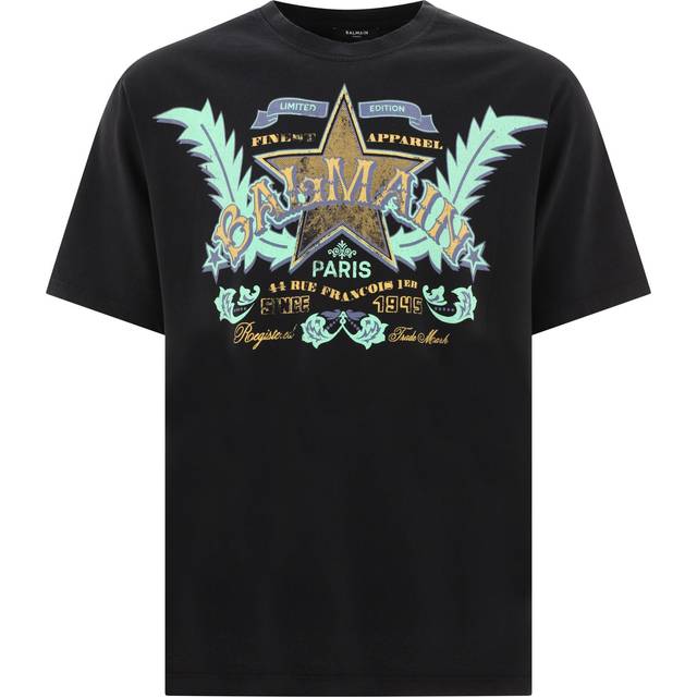 Logo Western Cotton Printed T-shirt - Black (M)