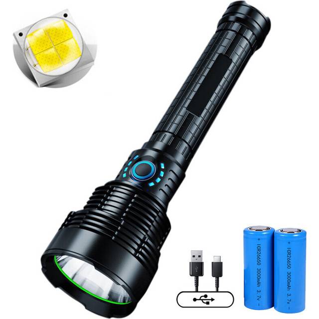 XANES P100 2800lm Type-C USB Rechargeable Power Display Powerful Flashlight Kit with 26650 Battery USB Charging Cable