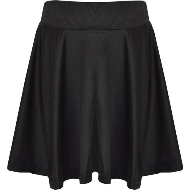 (3-4 Years, Black) New Girls Skater Skirts School Summer Plain Skirt