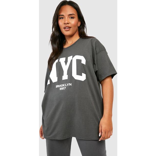 Womens Plus Nyc Oversized T-Shirt - Grey - 24, Grey