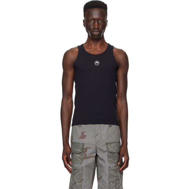 Marine Serre Black 2x2 Tank Top - BK99 BLACK - XXL