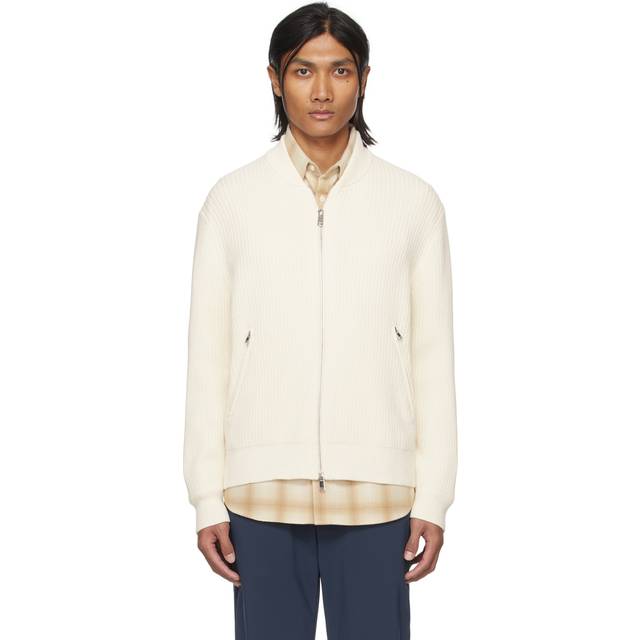 Theory Off-White Ryke Bomber Jacket - IVORY - S