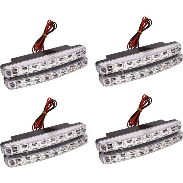 Newest 4Pcs High Quality Super White 8 LED Daytime Running Lights 12V DC Headlight Universal Parking Lamp 12V