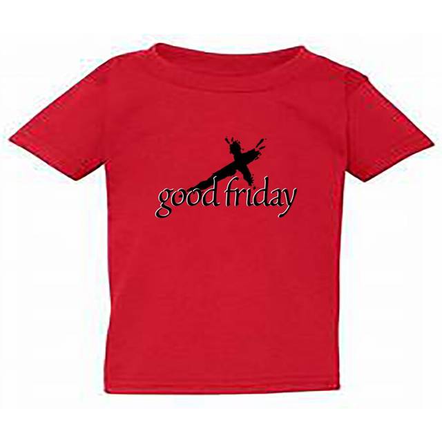 (Red, 2XL / 6T / 5-6 YO) Easter Good Friday Unique Jesus Christian God Cross Boys Girls T Shirt Tee Top