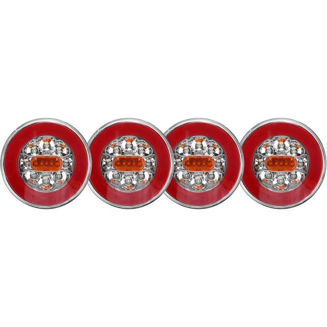 4PCS Truck LED Tail Light 12-24V 4-in-1 Trailer Dynamic Tail Light LED Brake Signal Light for Car Trailer Truck RV Bus