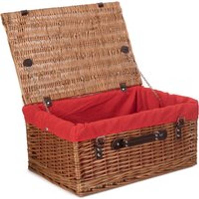 Double Steamed 51cm Picnic Basket - Red Lining