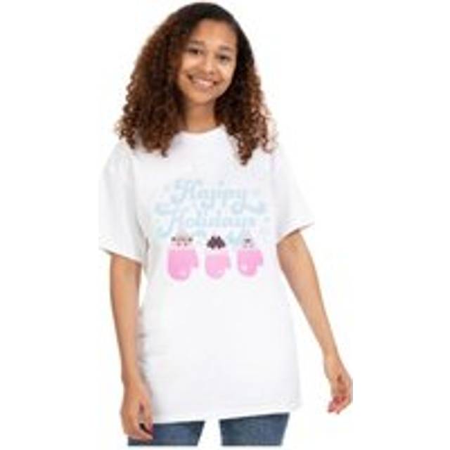 (3XL, White) Pusheen Womens/Ladies Christmas T-Shirt