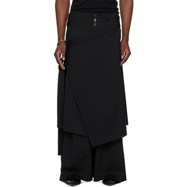 LU'U DAN Black Apron Skirt - BLACK - XL