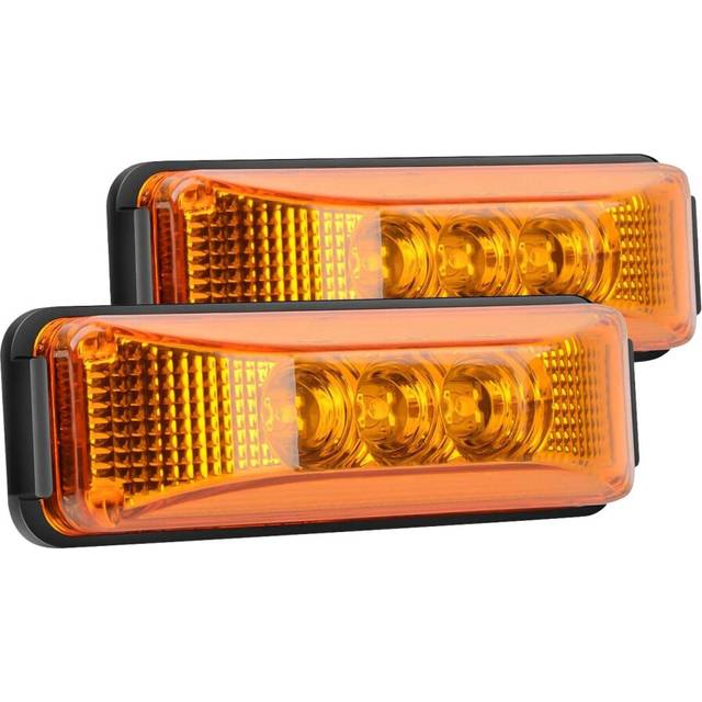 2PCS 24V 3.9Inch 3 LED Truck Trailer Front Rear LED Side Marker Lights Clearance Indicator Lamp Waterproof