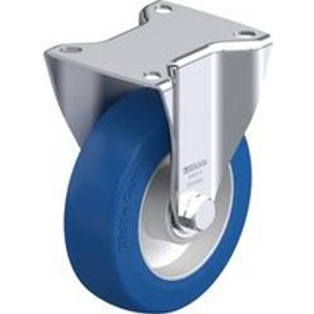 Blickle wheel Ø 125 mm, max. load 350 kg, wheel Ø 125 mm, max. load 350 kg, plate dimensions 100 x 85 mm - blue