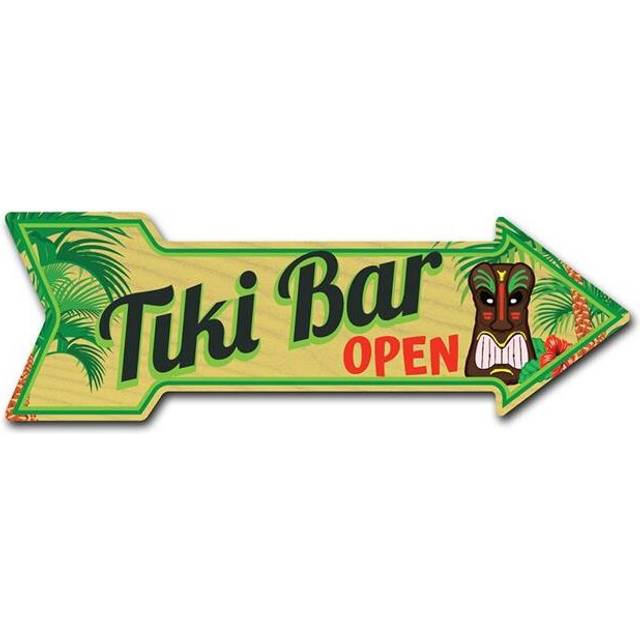 SignMission D-A-10-999568 10 x 30 in. Indoor & Outdoor Decor Direction Sticker Vinyl Wall Decals - Tiki Bar - 24 in.