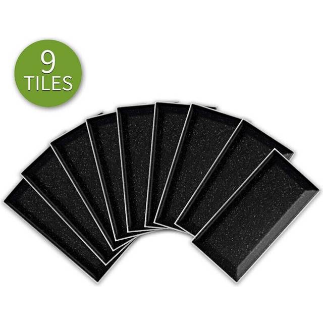 (Black) 3D Self Adhesive Tile Stickers Art Decals DIY Wall Sticker Home Kitchen Decoration