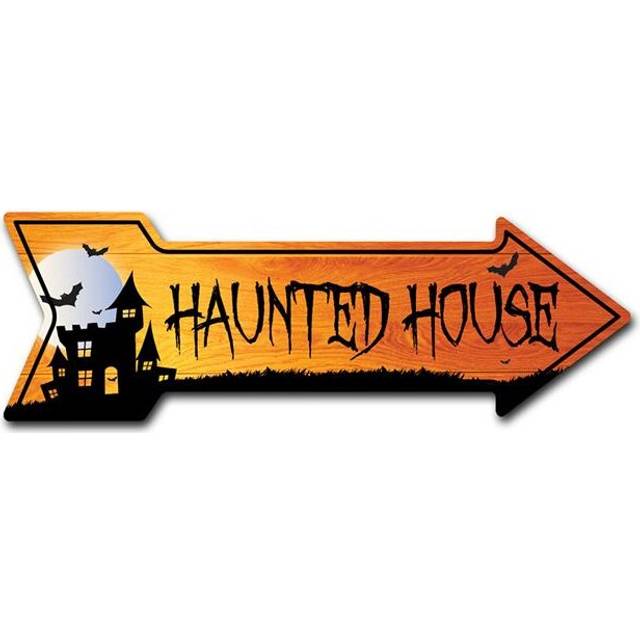 SignMission D-A-12-999828 12 x 36 in. Indoor & Outdoor Decor Direction Sticker Vinyl Wall Decals - Haunted House - 24 in.