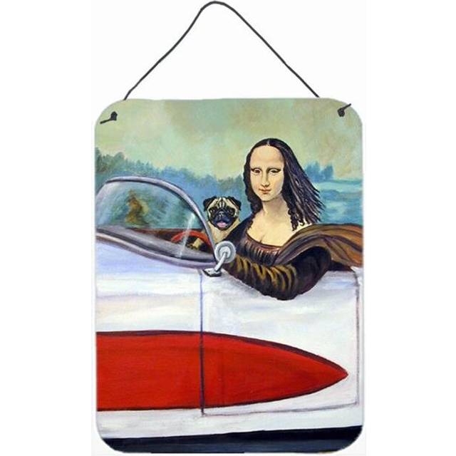 Pug and Mona Lisa Aluminium Metal Wall Or Door Hanging Prints